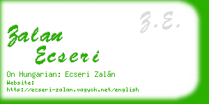 zalan ecseri business card